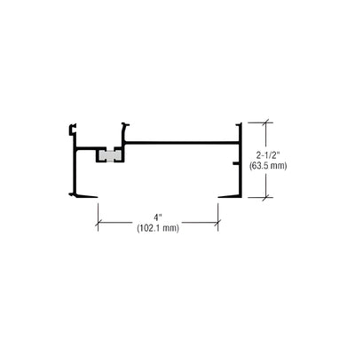 CRL-U.S. Aluminum Thermally Broken Sill Mullion Inside Glazed, Clear Anodized Class 1 - 24'-2"