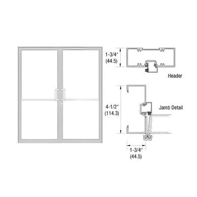 CRL-U.S. Aluminum Custom Sized Clear Anodized Series 450 Open Back Gear Hinge Up and Over Frame Complete (2F)