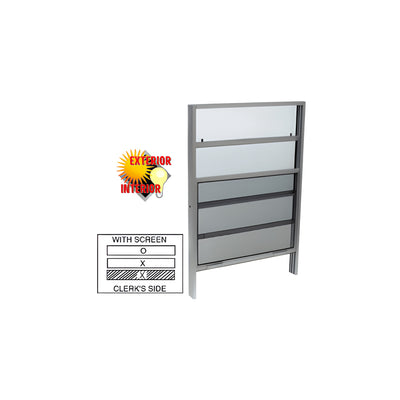 CRL Satin Anodized 24" x 36" Vertical Sliding Service Windows with 1/4" Vinyl Glazing and Screen