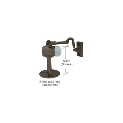 CRL Dark Bronze Floor Mounted Heavy-Duty Door Stop with Hook and Holder