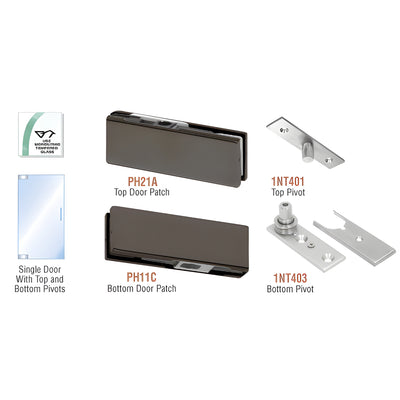 CRL Black Bronze Anodized European Patch Door Kit - Without Lock