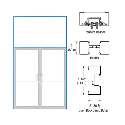 CRL-U.S. Aluminum Custom KYNAR® Paint 74" x 126" Series IT451 Open Back Butt Hinge Transom Frame Complete (2FT)