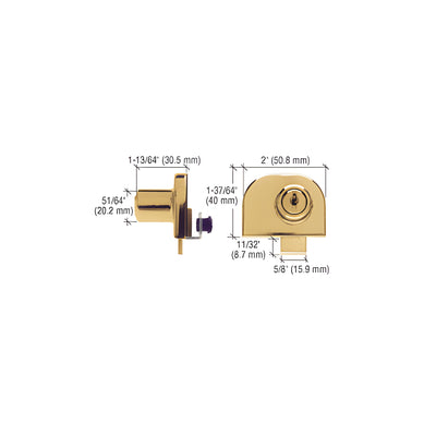 CRL Brass Double Glass Door Lock - Randomly Keyed