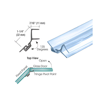 CRL 135 Degree Door Jamb Seal for 3/8" Glass