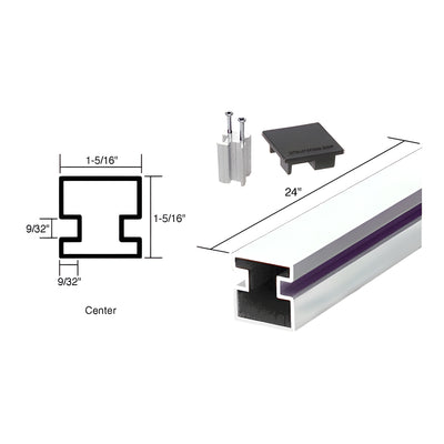 CRL Buffed Brite Anodized 24" Center Aluminum Counter Post