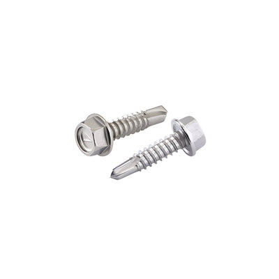 CRL Mill Stainless Steel #14 x 1" Hex Head Tek Screw