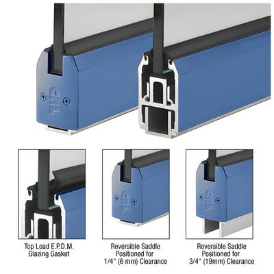 CRL Custom Length and Painted 2-5/16" Low Profile Tapered Sidelite Rail With Saddle