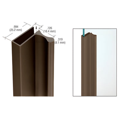 CRL Duranodic Bronze Extruded Aluminum for Showcase Finger Pull with 1" Lip