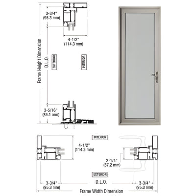 CRL-U.S. Aluminum Clear Anodized Series 925 Single Patio Door Hinge Right Swing Out