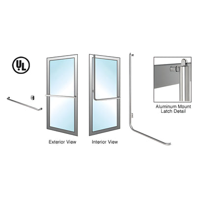 CRL-Blumcraft® Brushed Stainless Left Hand Reverse Aluminum Door Mount Keyed Access "A" Exterior, Top Securing Panic Handle