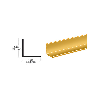 CRL Brite Gold Anodized 1" Aluminum Angle Extrusion