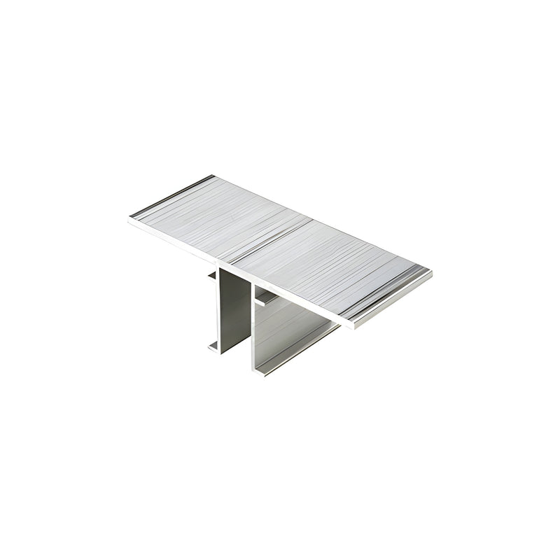 A mill finish aluminum inside 90-degree corner anchor designed for structural silicone mullion systems.