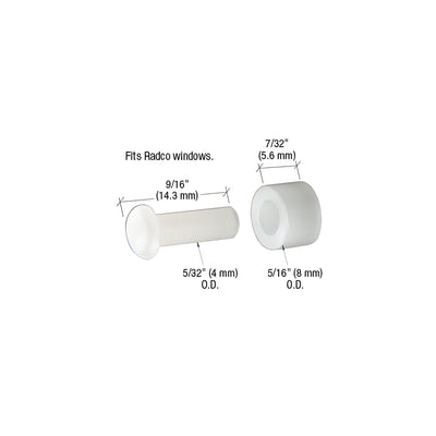 CRL 5/16" Nylon Sliding Window Flat Roller with Axle Pin for Radco Windows