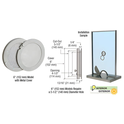 CRL Satin Anodized 6" Metal Cover Speak-Thru