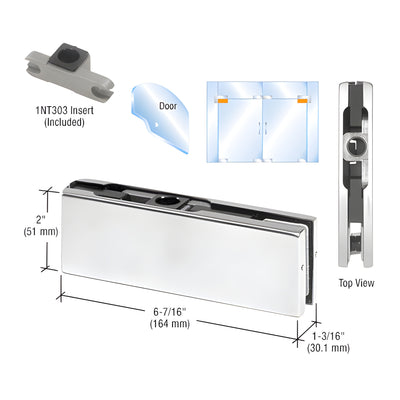 CRL Satin Anodized Top Door Patch Fitting With 1NT303 Insert