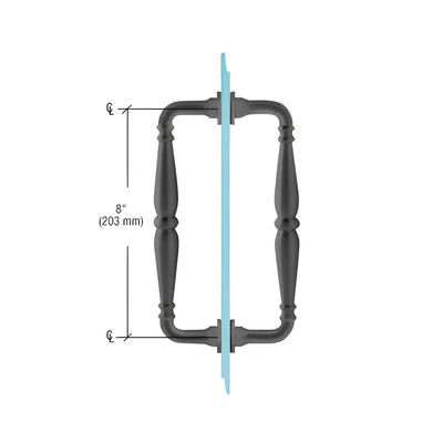 CRL Matte Black 8" Victorian Style Back-to-Back Pull Handles