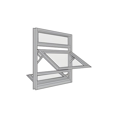 CRL-U.S. Aluminum Custom KYNAR® Paint 7400 Series Triple Stacked Window for 1" Glazing