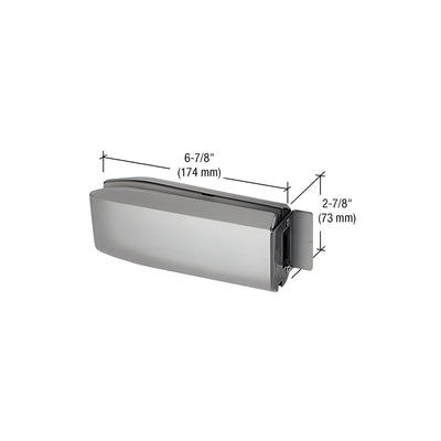 CRL Brushed Stainless PTH Series Glass Mounted Long Patch Lock Keeper
