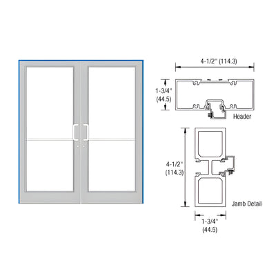 CRL-U.S. Aluminum Clear Anodized Class 1 75-1/2" x 85-3/4" Series DF800 Tubular Gear Hinge Up and Over Frame Complete (2F)