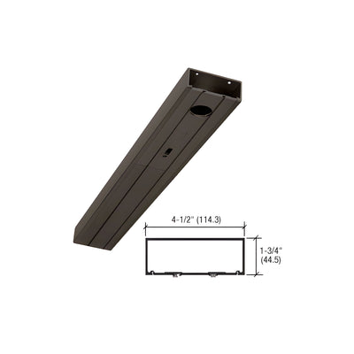 CRL-U.S. Aluminum 450 Series 1-3/4" x 4-1/2" Single Door Header Prepped for Center Pivots, DARK Bronze/Black Anodized - 36"