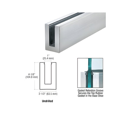 CRL B5S Series Aluminum Custom Standard Square Base Shoe Undrilled for 1/2" Glass