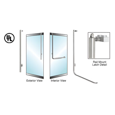 CRL-Blumcraft® Brushed Stainless Left Hand Reverse Low Profile Mount Keyed Access "JS" Exterior Top Securing Panic Handle