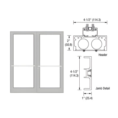 CRL-U.S. Aluminum Clear Anodized Class 1 Series DF800 Up/Over Sub Frame for a Pair of Doors