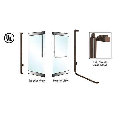 CRL-Blumcraft® Oil Rubbed Bronze Left Hand Reverse Rail Mount Keyed Access "J" Exterior, Top Securing Panic Handle