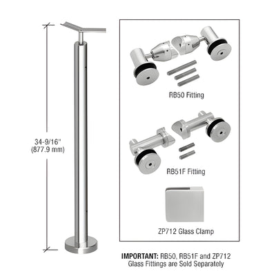 CRL Polished Stainless 36" P7 Series 135 Degree Angle Post Railing Kit No Fittings