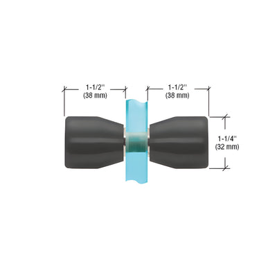 CRL Matte Black Back-to-Back Bow-Tie Style Knobs