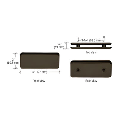 CRL Oil Rubbed Bronze Beveled 180º Glass-to-Glass Clamp