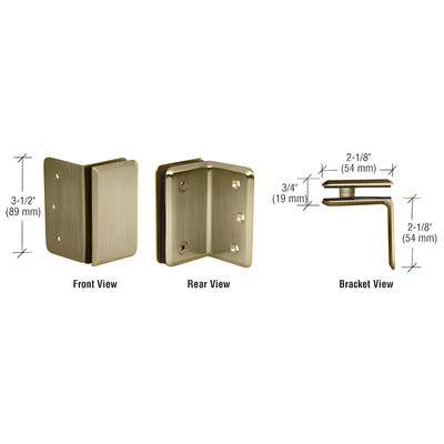 CRL Brushed Bronze Pinnacle and Prima Series Wall Mount Bracket