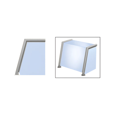 CRL Brushed Stainless Elegant 152 Series 1-1/2" Tubing Glass On Top, Front, and One End or Both Ends Sneeze Guard