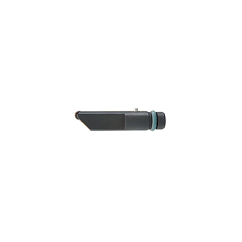 A side view of the CRL Fletcher ScoreMaster general purpose carbide cutting head featuring a 140-degree hone angle and a blue O-ring.