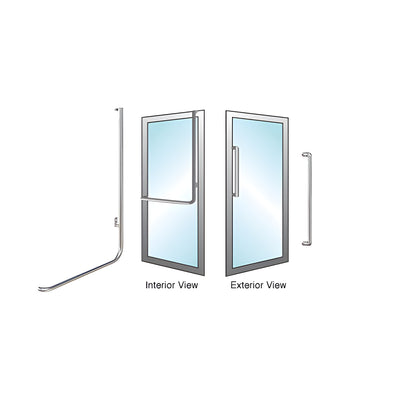 CRL-Blumcraft® Brushed Stainless Right Hand Reverse Aluminum Door Mount "X" Exterior Dummy Handle