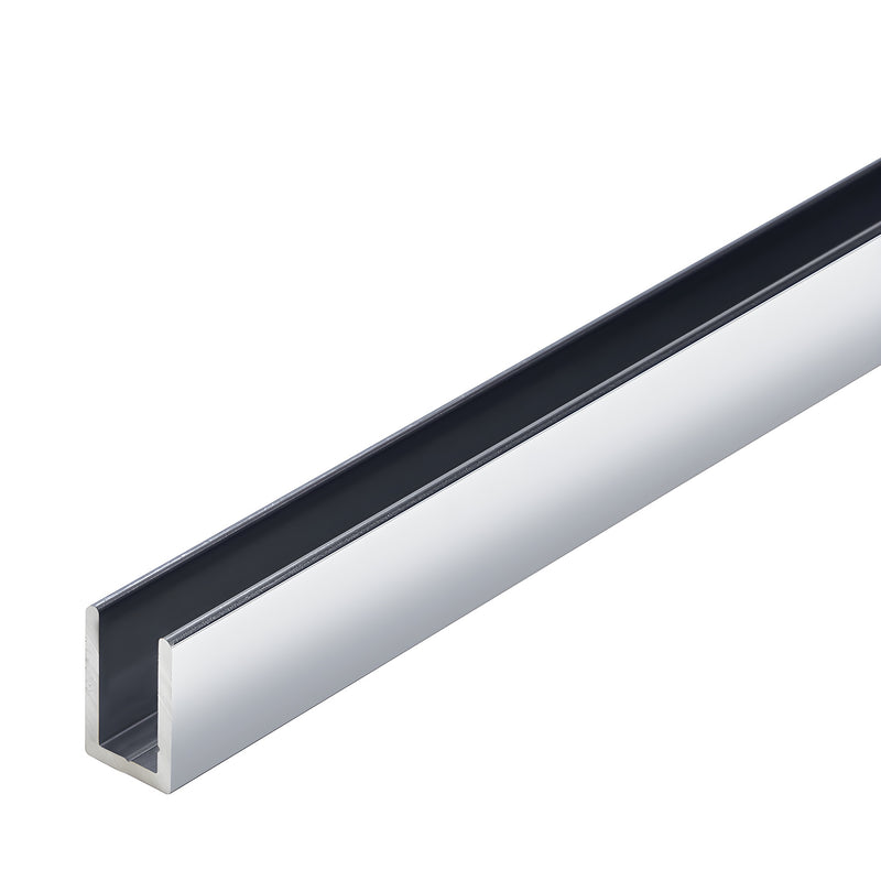 A length of brite anodized aluminum U-channel shown in a perspective view.
