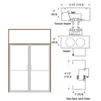 CRL-U.S. Aluminum Thermally Improved Transom Frame for Double Doors