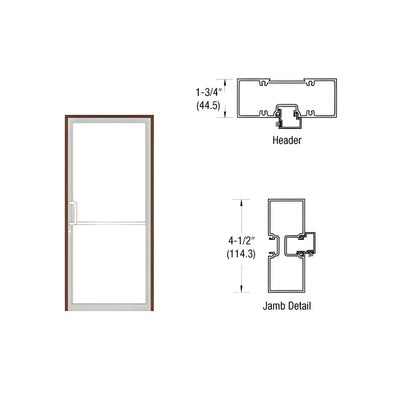 CRL-U.S. Aluminum Custom Sized Bronze Black Anodized Series 450 Tubular Butt Hinge Up and Over Frame Complete (1F)