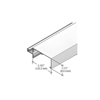 CRL-U.S. Aluminum 5-1/4" Open Back Roll Under Horizontal Mullion for StormWall XL, Clear Anodized Class 1