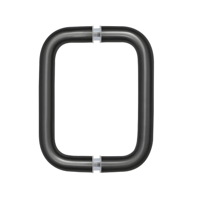 CRL Matte Black 6" Back-to-Back Solid Brass 3/4" Diameter Pull Handles Without Metal Washers