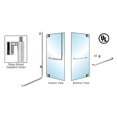 CRL-Blumcraft® Polished Stainless Right Hand Reverse Glass Mount Cylinder/Thumbturn "A" Exterior Top Securing Deadbolt Handle