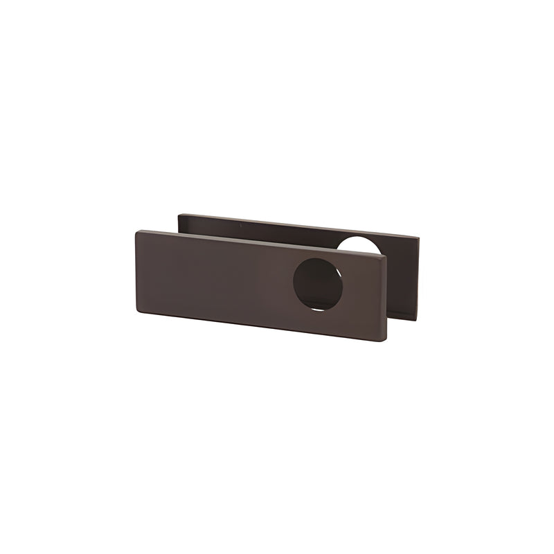 A dark bronze anodized cover plate for the AMR205 hardware system shown against a white background.