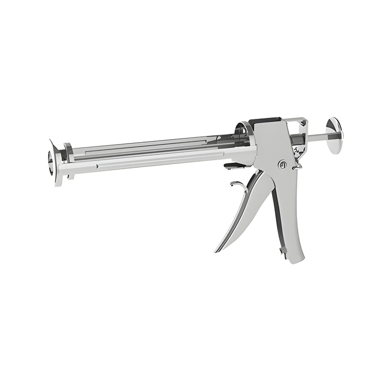 A metallic CRL Albion Deluxe strap frame caulking gun shown against a white background.