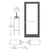 CRL-U.S. Aluminum Bronze Black Anodized Custom Single Series 400 Medium Stile Center Pivot Entrance Door for Overhead Concealed Door Closer