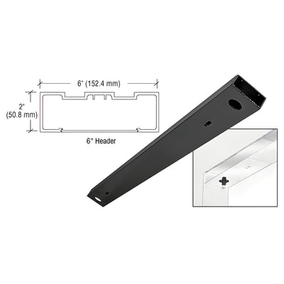CRL Black Powder Coated 6" x 72" Double Door Header