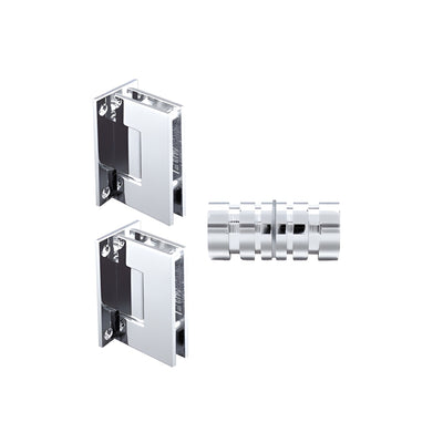 CRL Polished Chrome Geneva Shower Knob and Hinge Set