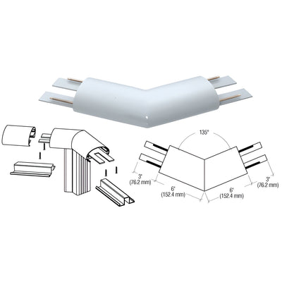 CRL Mill 350X Series Top Cap 135º Corner