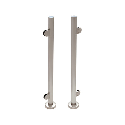 CRL Brushed Stainless Steel Schedule 40 End Post Rail for Use with Glass Infill Panels