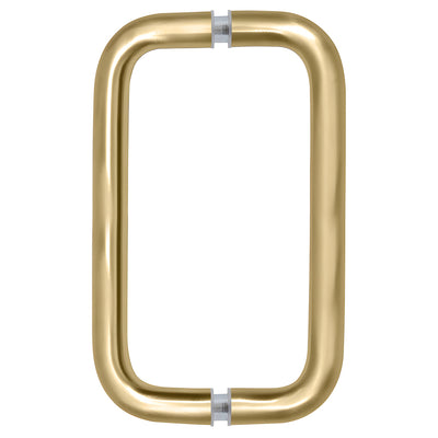 CRL Satin Brass 8" Back-to-Back Solid 3/4" Diameter Pull Handles Without Metal Washers