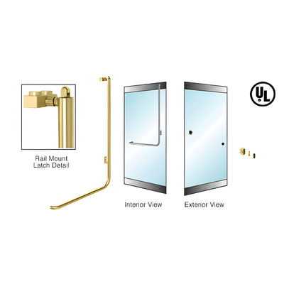 CRL-Blumcraft® Satin Brass Right Hand Reverse Rail Mount Keyed Access "Z" Exterior Top Securing Panic Handle